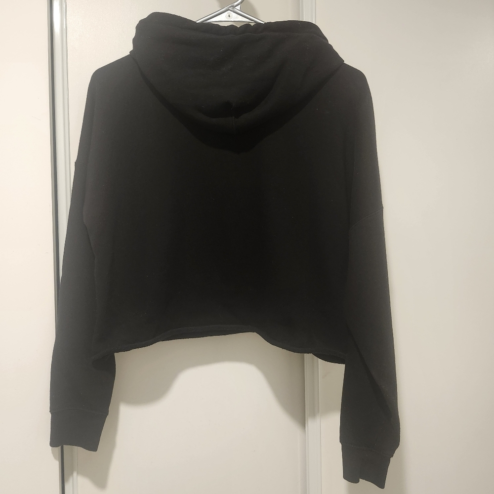 Calvin Klein Jeans Cropped Hoodie Black with Large CK Logo – Size S - Picture 3 of 9